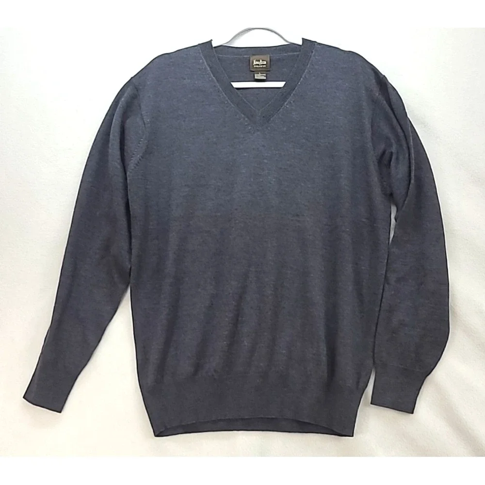 Neiman Marcus Exclusive Mens Merino Wool Silk Cashmere Blend Sweater Sz L